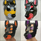 Leather husky mask with moving jaw