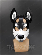 Leather husky mask with moving jaw