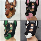 Leather husky mask with moving jaw