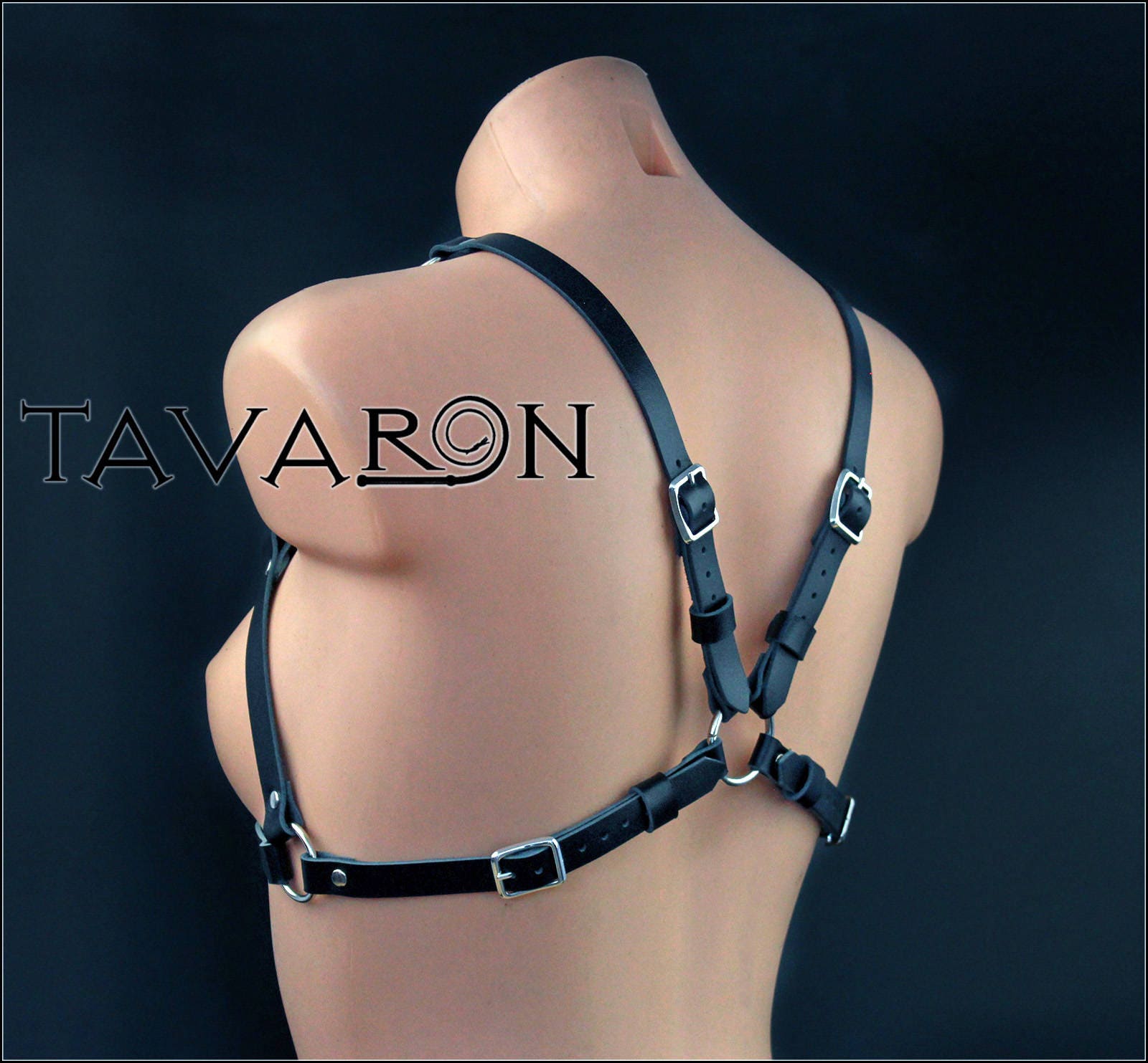 Leather pentagram harness