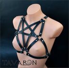 Leather pentagram harness
