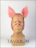 Leather pig mask with a snout