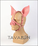 Leather pig mask with a snout