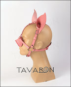 Leather pig mask with a snout