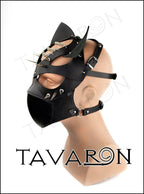 Leather punk rave mask with spikes