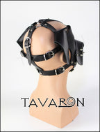 Leather pup hood with floppy ears