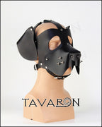 Leather pup hood with floppy ears