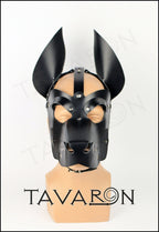 Leather pup hood with pointed ears