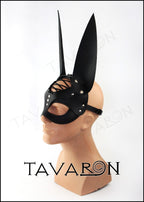 Leather rabbit mask with lace