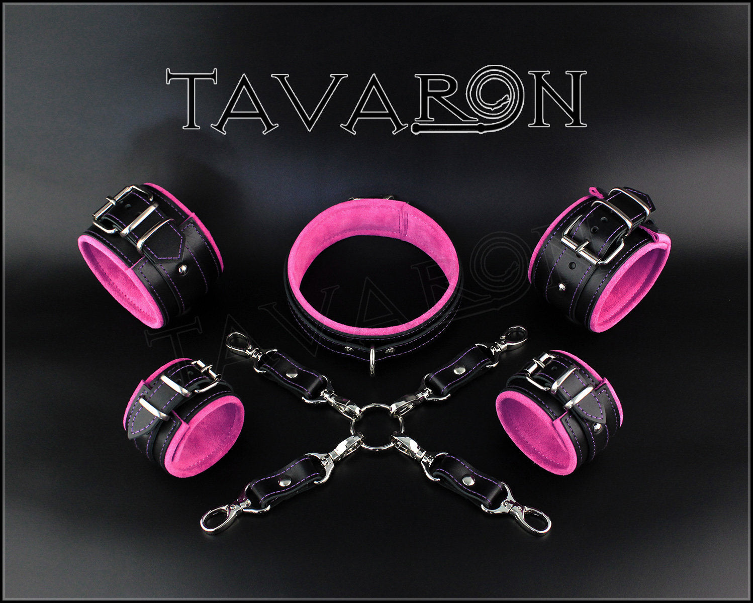 Leather restraints set with collar