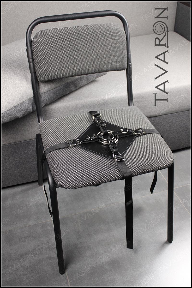 Leather strapon harness for a pillow