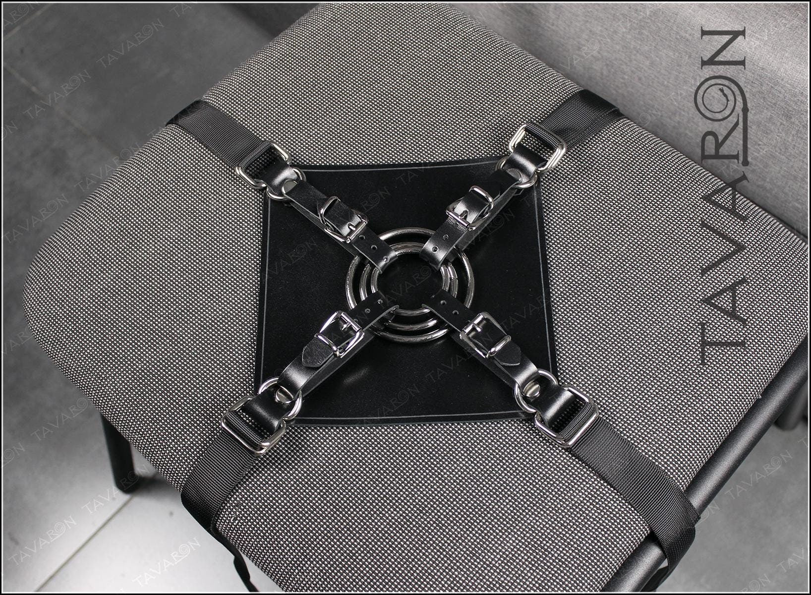 Leather strapon harness for a pillow