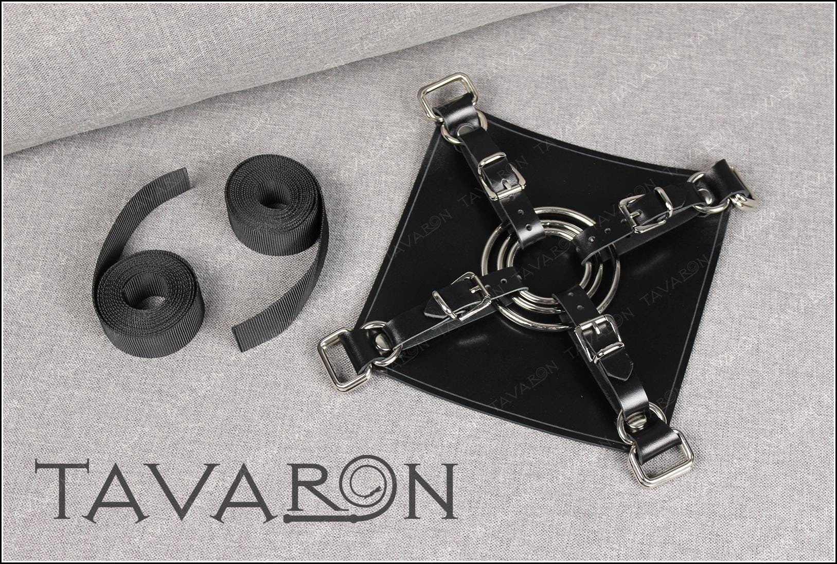 Leather strapon harness for a pillow