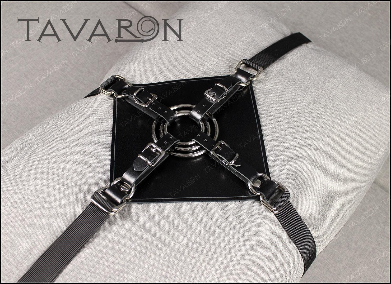 Leather strapon harness for a pillow