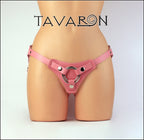 Sleek leather strapon harness