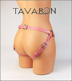 Sleek leather strapon harness