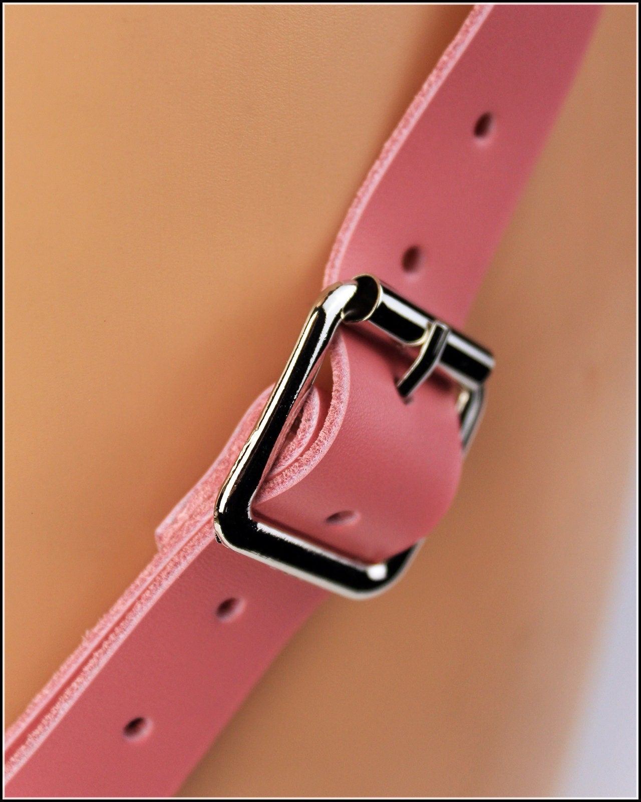 Sleek leather strapon harness