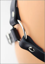 Sleek leather strapon harness