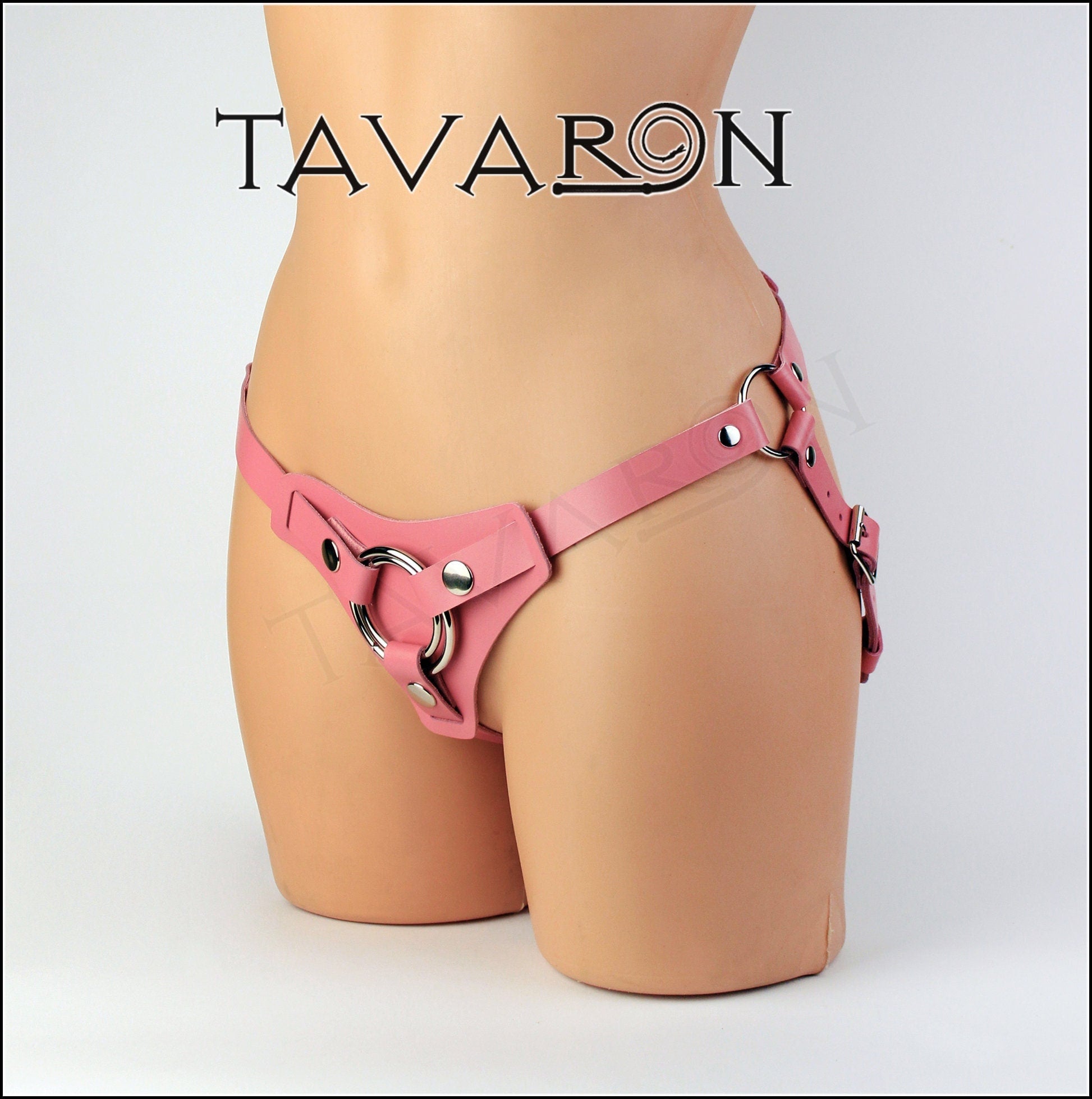 Sleek leather strapon harness