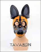 Leather african wild dog mask Hyena