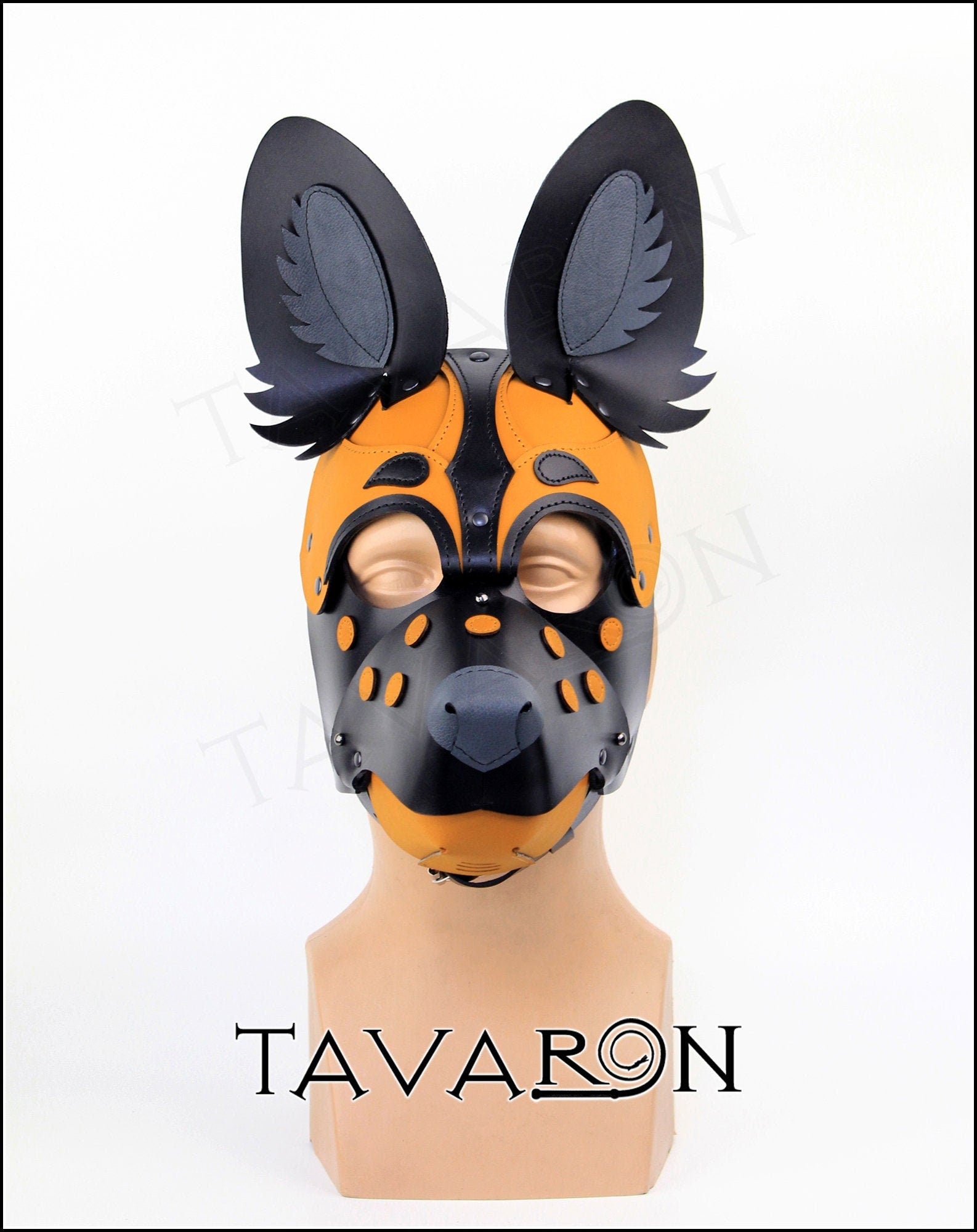 Leather african wild dog mask Hyena