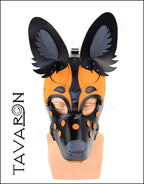 Leather african wild dog mask Hyena
