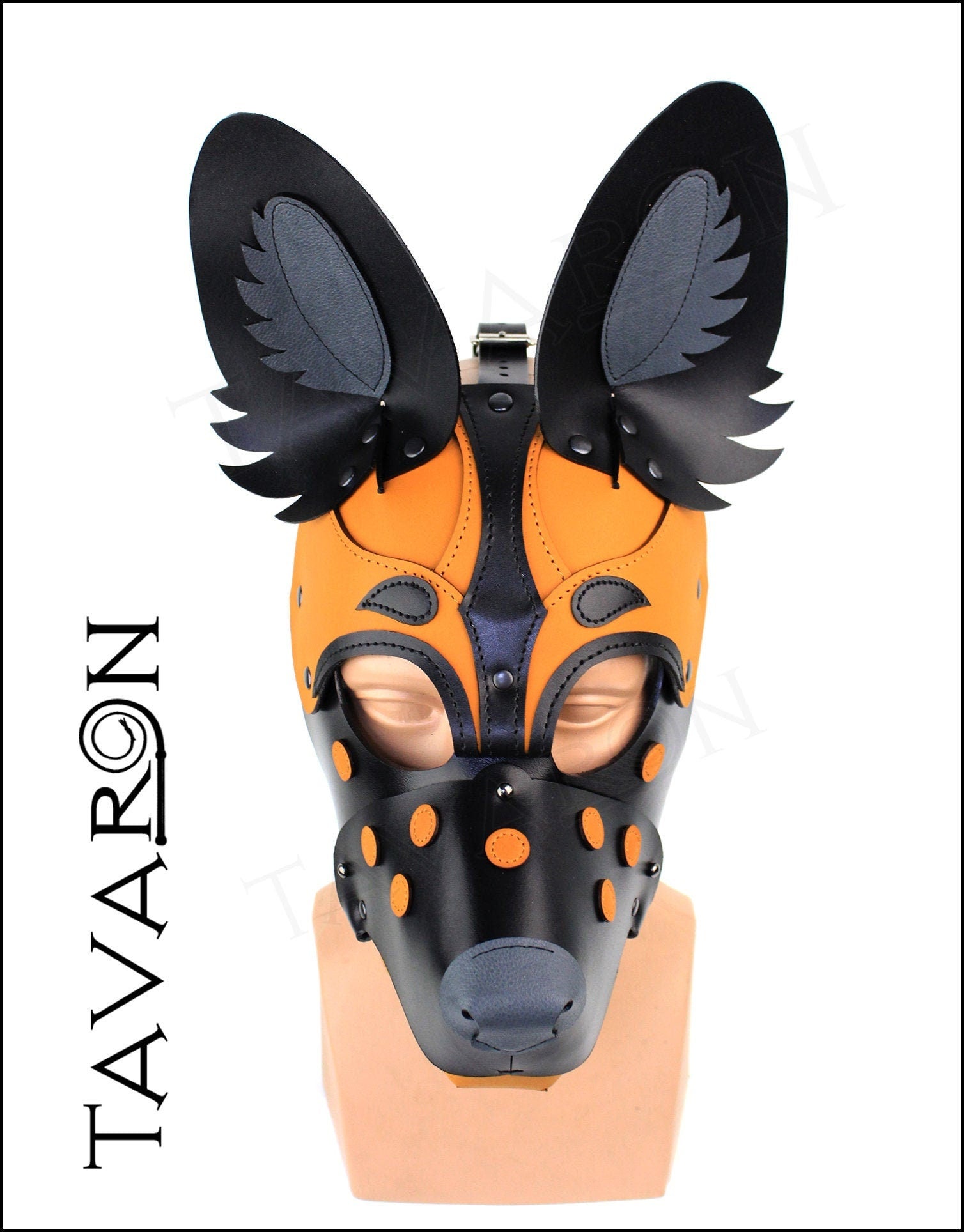 Leather african wild dog mask Hyena