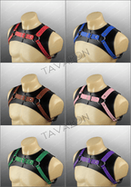 Wide leather chest harness for men
