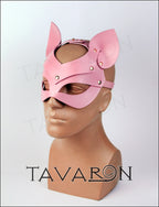 Pink leather cat mask