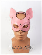 Pink leather cat mask