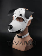 White leather dog mask