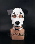 White leather dog mask